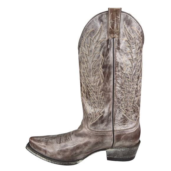 Tri Star Men’s Apache Brown White Distressed Cowboy Boots Size US 9 EE - Picture 2 of 11